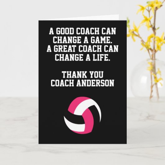 Personalized Volleyball Coach From Team Players カード (黄色い花)