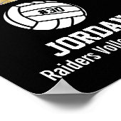 Personalized Volleyball Photo Collage Name Team # ポスター (角)