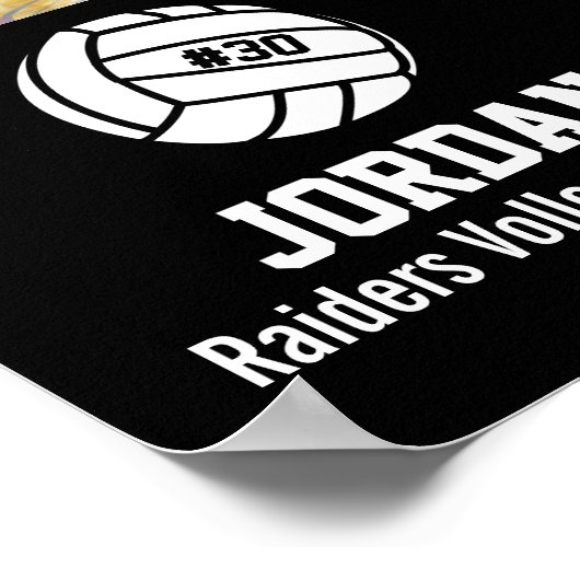 Personalized Volleyball Photo Collage Name Team # ポスター (角)