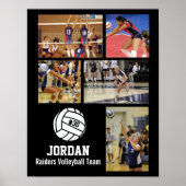 Personalized Volleyball Photo Collage Name Team # ポスター (正面)