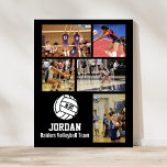 Personalized Volleyball Photo Collage Name Team # ポスター<br><div class="desc">This personalized volleyball photo collage poster features your favorite uploaded volleyball photos, a white volleyball graphic with your player's jersey number, and additional text such as your player's name and/or team name. This design is set against a background color of your choice - just click on customize and then the...</div>