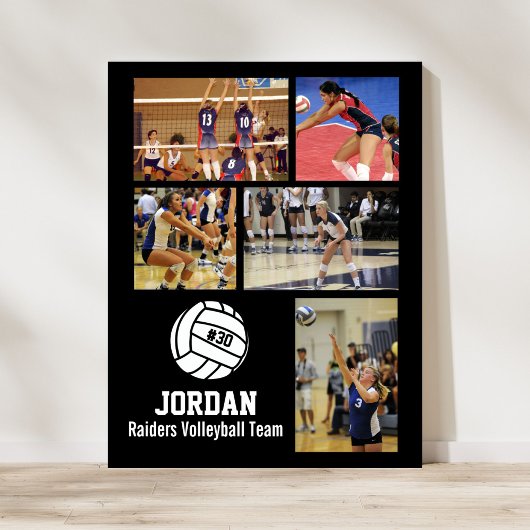 Personalized Volleyball Photo Collage Name Team # ポスター