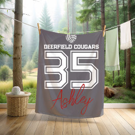 Personalized Volleyball Player School Colors フリースブランケット