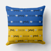 Personalized Volleyball Senior Blue and Yellow  クッション (裏面)