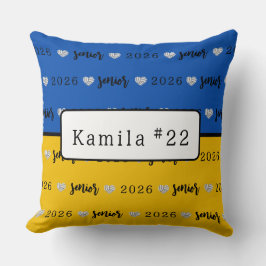 Personalized Volleyball Senior Blue and Yellow  クッション