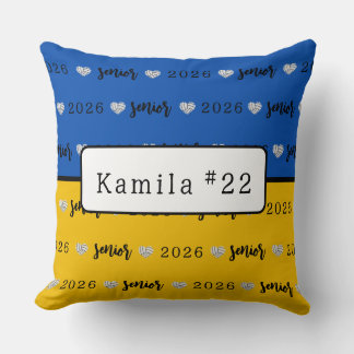 Personalized Volleyball Senior Blue and Yellow  クッション