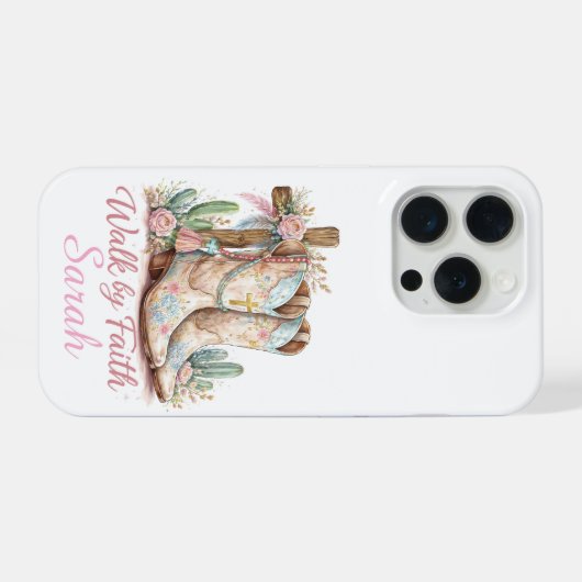 Personalized Walk By Faith iPhoneケース iPhone 15 Proケース (裏面横)