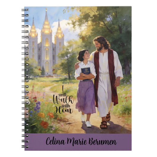 Personalized Walk with Him Christian LDS Journal ノートブック (正面)