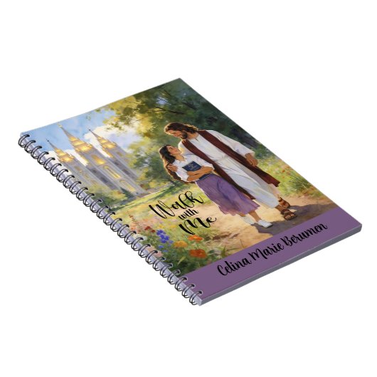 Personalized 'Walk with Me' Christian LDS Journal3 ノートブック (右側)