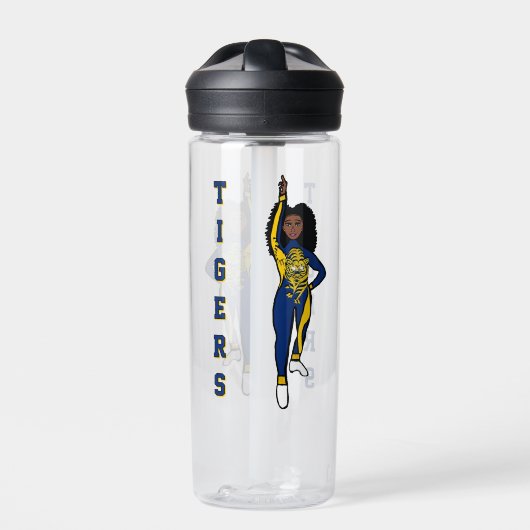 Personalized Water Bottle Gold Tiger #1 ウォーターボトル (正面)