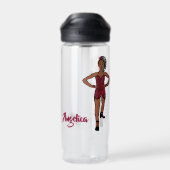 Personalized Water Bottle Ruby Ruffle #1 ウォーターボトル (背面)