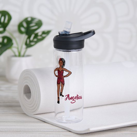 Personalized Water Bottle Ruby Ruffle #1 ウォーターボトル (ヨガ (回転後))