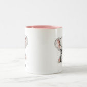 Personalized Watercolor Baby Elephant Mug. ツートーンマグカップ (中央)