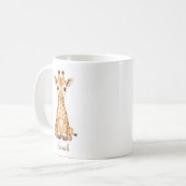 Personalized Watercolor Baby Giraffe Mug with Cust コーヒーマグカップ (正面左)