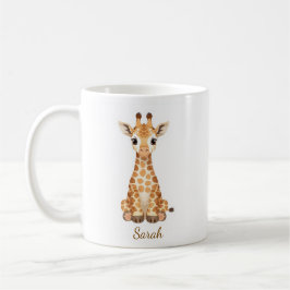 Personalized Watercolor Baby Giraffe Mug with Cust コーヒーマグカップ
