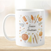 Personalized Watercolor Baking Pastry Chef コーヒーマグカップ