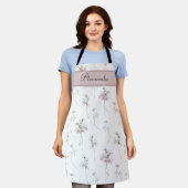 Personalized Watercolor Botanical エプロン (着用した状態)