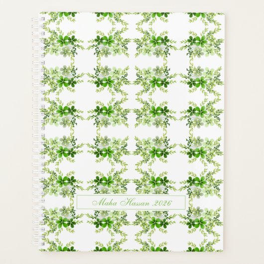 Personalized Watercolor Botanical プランナー手帳 (正面)