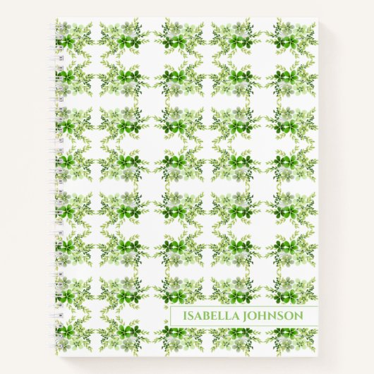 Personalized Watercolor Botanical Notebook ノートブック (正面)