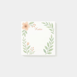 Personalized Watercolor Botanical Sticky Notes ポストイット