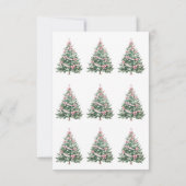 Personalized Watercolor Cardinal Christmas Wreath 出欠カード (裏面)