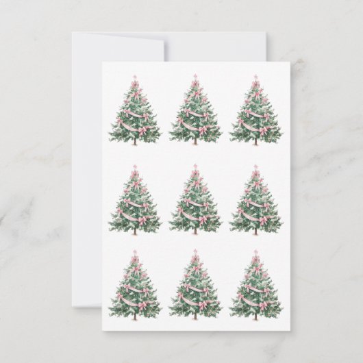 Personalized Watercolor Cardinal Christmas Wreath  出欠カード (裏面)