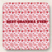 Personalized Watercolor Cherry Floral Pattern,  コースター (正面)