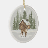 Personalized Watercolor Christmas セラミックオーナメント (右)