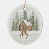 Personalized Watercolor Christmas セラミックオーナメント (左)