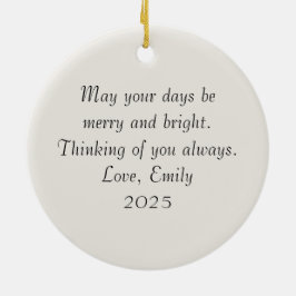 Personalized Watercolor Christmas セラミックオーナメント