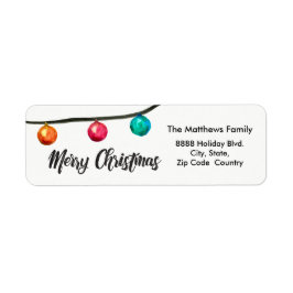 Personalized, Watercolor Christmas ball Ornaments ラベル