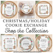 Personalized Watercolor Cookie Exchange ラウンドシール