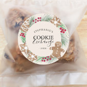 Personalized Watercolor Cookie Exchange ラウンドシール