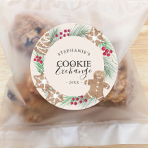 Personalized Watercolor Cookie Exchange