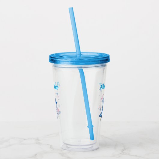 Personalized Watercolor Dolphin Acrylic Cup アクリルタンブラー (左)