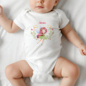 Personalized Watercolor Fairy Baby Girl Bodysuit  ベビーボディスーツ