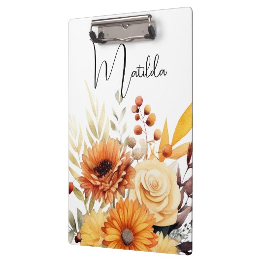 Personalized Watercolor floral  クリップボード (左)