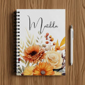 Personalized Watercolor floral  ノートブック