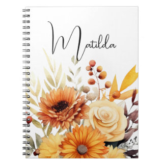 Personalized Watercolor floral  ノートブック
