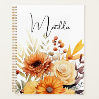 Personalized Watercolor floral  プランナー手帳