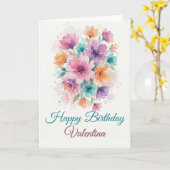 Personalized Watercolor Floral Birthday Card カード (黄色い花)