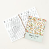Personalized Watercolor Food Cooking Recipe Book ノートブック (内部)