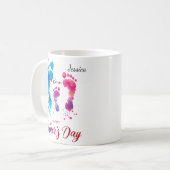 Personalized Watercolor Footprints Father’s Day  コーヒーマグカップ (正面左)