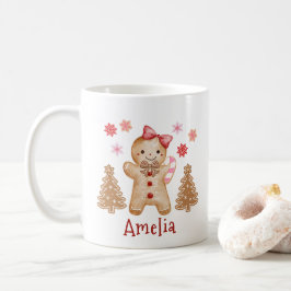 Personalized Watercolor Gingerbread Cookie  コーヒーマグカップ