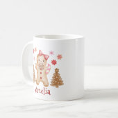 Personalized Watercolor Gingerbread Cookie コーヒーマグカップ (正面左)