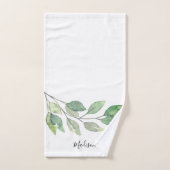 Personalized Watercolor Greenery  バスタオルセット (ハンドタオル)