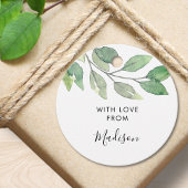 Personalized Watercolor Greenery フェイバータグ