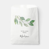 Personalized Watercolor Greenery フェイバーバッグ (正面)