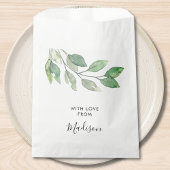 Personalized Watercolor Greenery フェイバーバッグ
