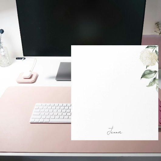 Personalized Watercolor Hydrangea ノートパッド